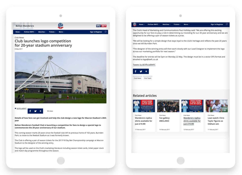 Fertile.Digital | Fertile Frog Wins Bolton Wanderers FC Logo Competition! Bolton stadium hosting logo competition for anniversary.
