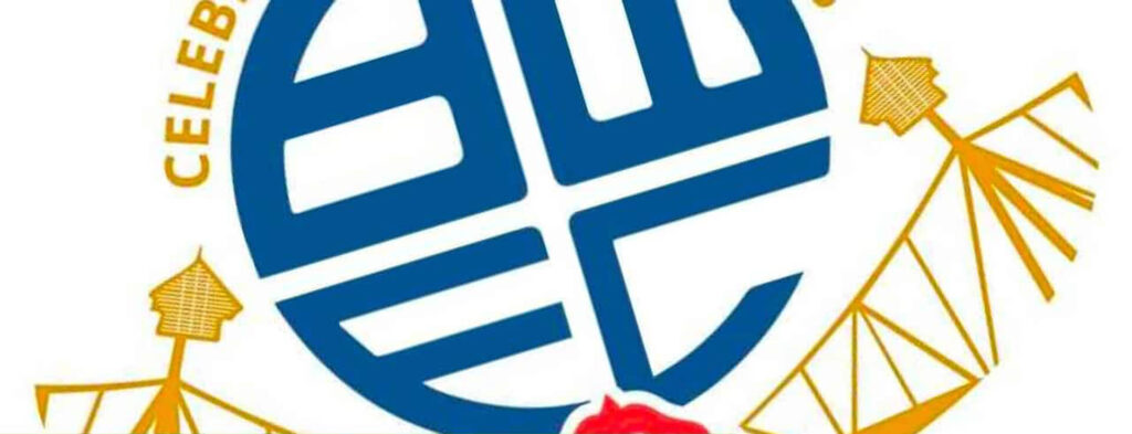 Bolton Wanderers FC logo with celebration text