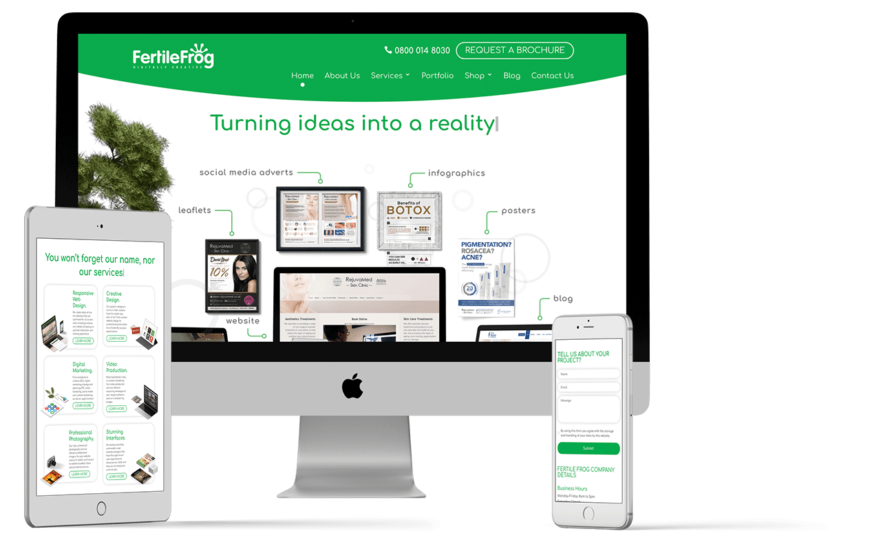 Fertile Frog digital marketing services on multiple devices.
