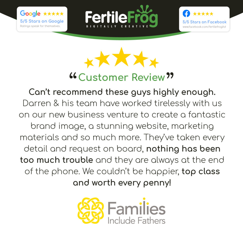 Customer review praising digital marketing services.