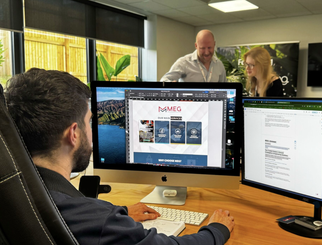 Team working in the office at Strawberry Fields Digital Hub