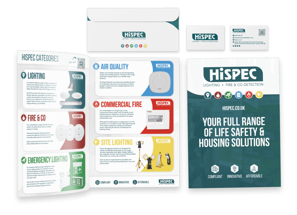 Hispec brochure with life safety product details.