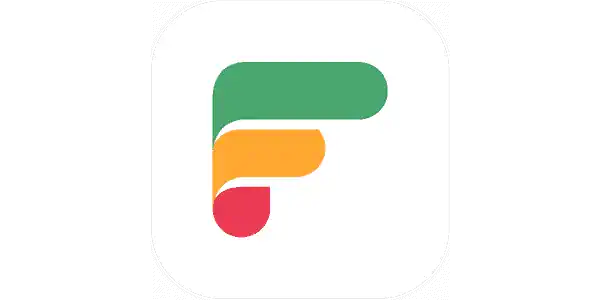 Colourful 'F' logo design on white background.