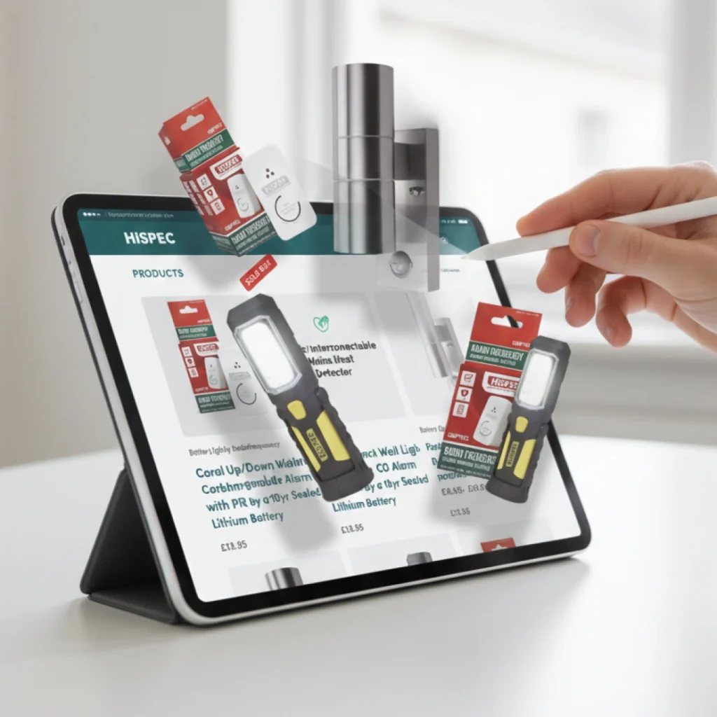Browsing HISPEC products on a tablet screen