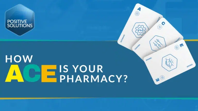 Pharmacy improvement concept with ACE cards.
