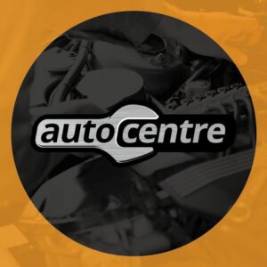 AutoCentre logo over engine background