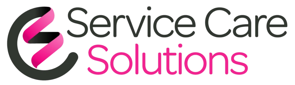 Service Care Solutions logo with pink and black design.
